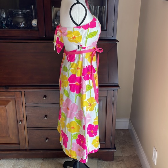 Lilly Pulitzer Sabrina Floral Strapless Tie Back Tropical Dress 4 - Picture 3 of 9